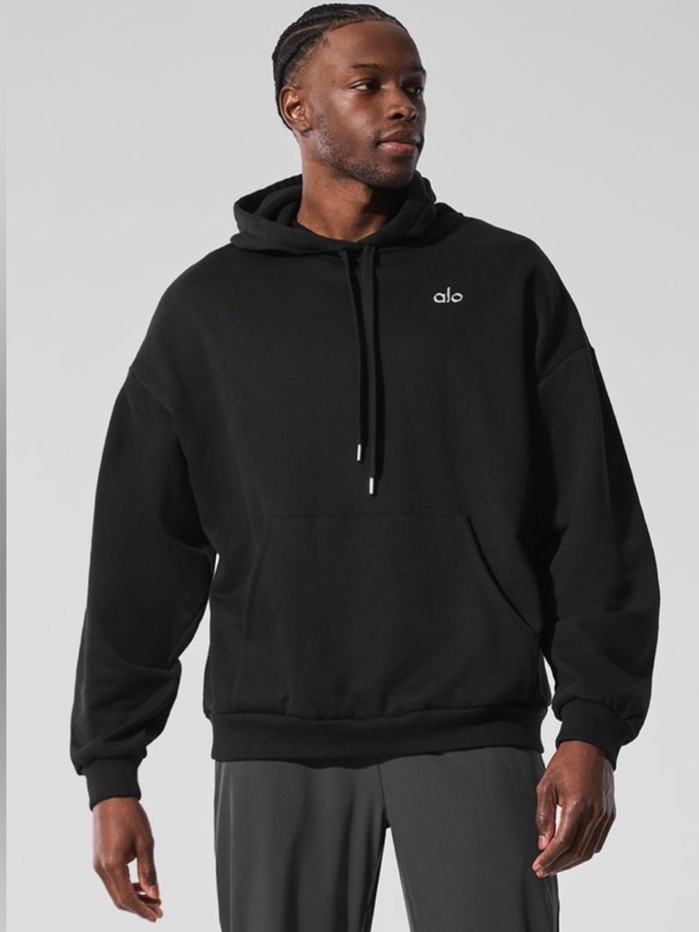 Alo Accolade Unisex Hoodie Drawstring Front Pouch Pocket Relaxed Fit size XXL